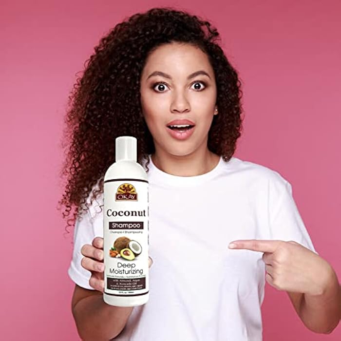 Okay Coconut Deep Moisturizing Shampoo Helps Replenish Moisture And Elasticity For Healthy Strong Hair Sulfate,Silicone,Paraben Free For All Hair Types and Textures Made in USA 12oz - Image 5