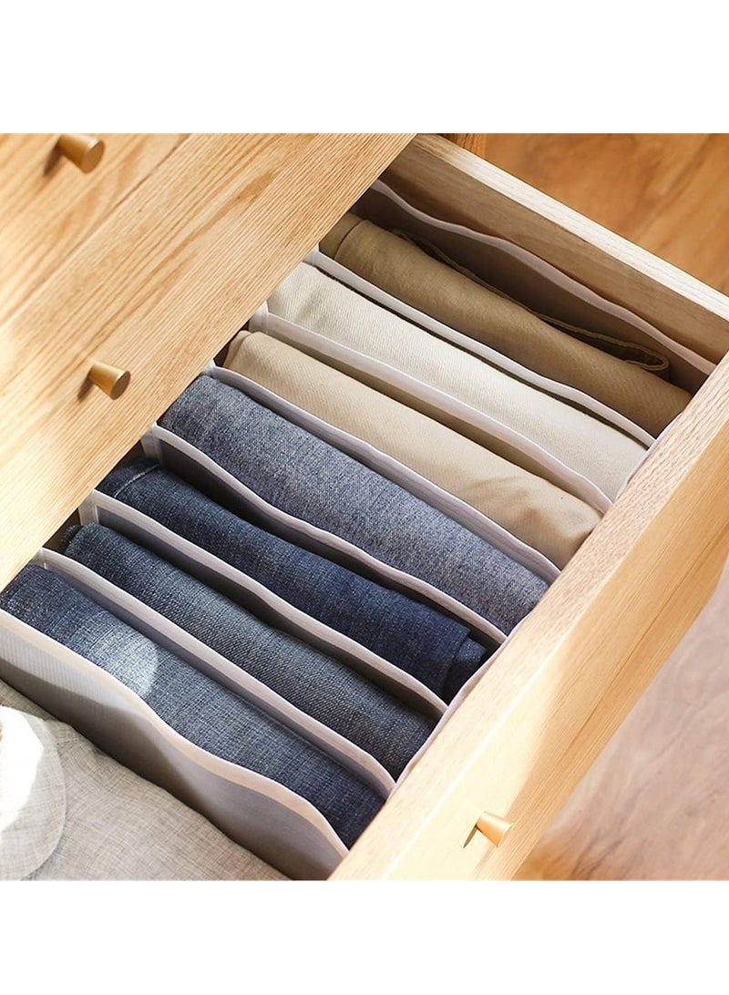 Versatile 7-Grid Folding Drawer Organizers - Mesh Storage Box for Closet, Perfect for Pants, Jeans, T-Shirts, Leggings & Shirts (White) - Image 2