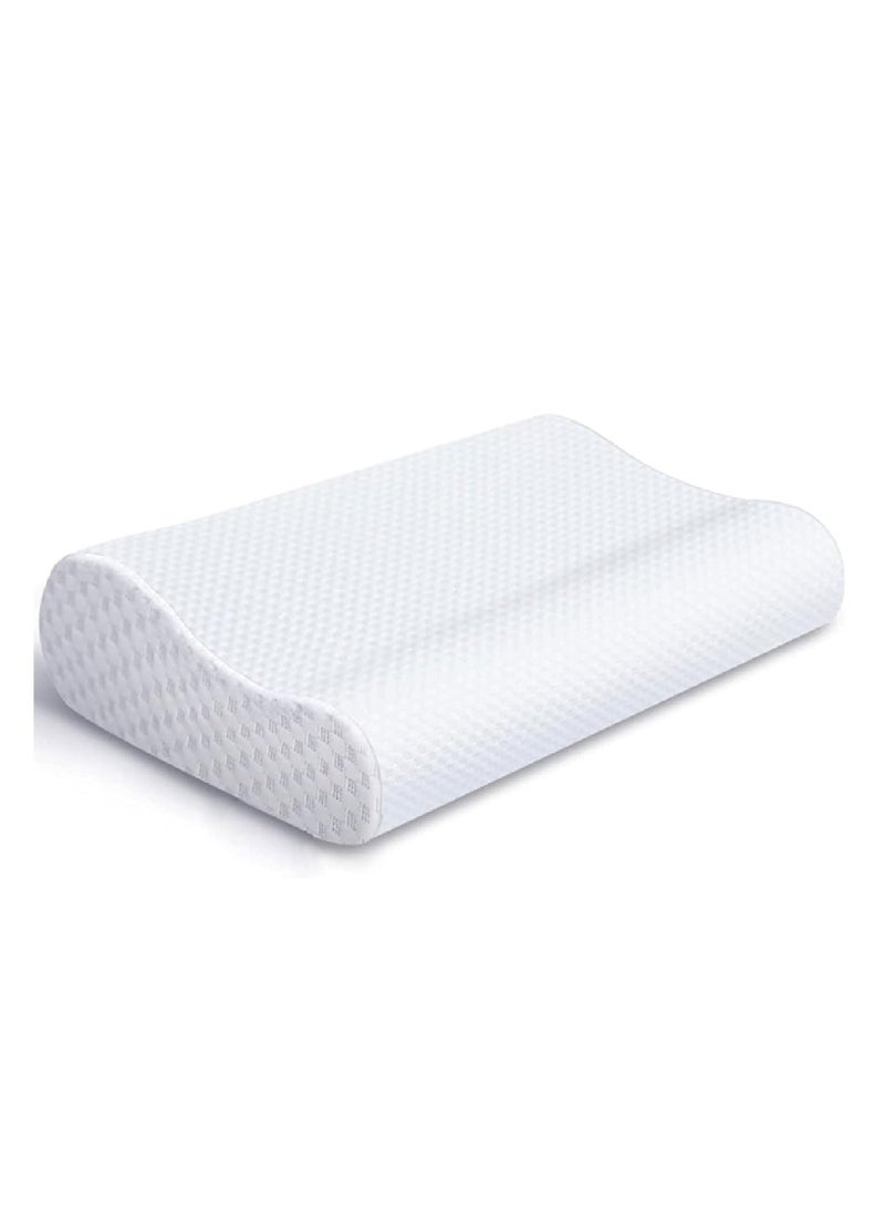 Penguin Memory Foam L-Shaped Contour Pillow with Cotton Cover - 40 x 60 White - Image 1
