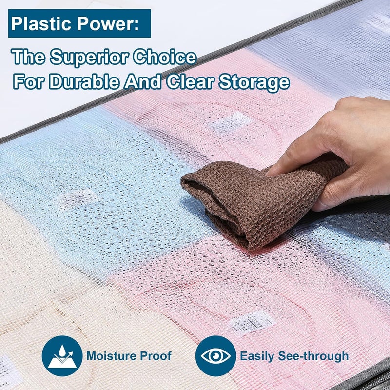 Excefore 2 Pack Under Bed Storage Containers Bins, Large Moisture-Proof Capacity Clothes Blanket Underbed Storage and Organization Bags, with Lid and Handles - Image 2