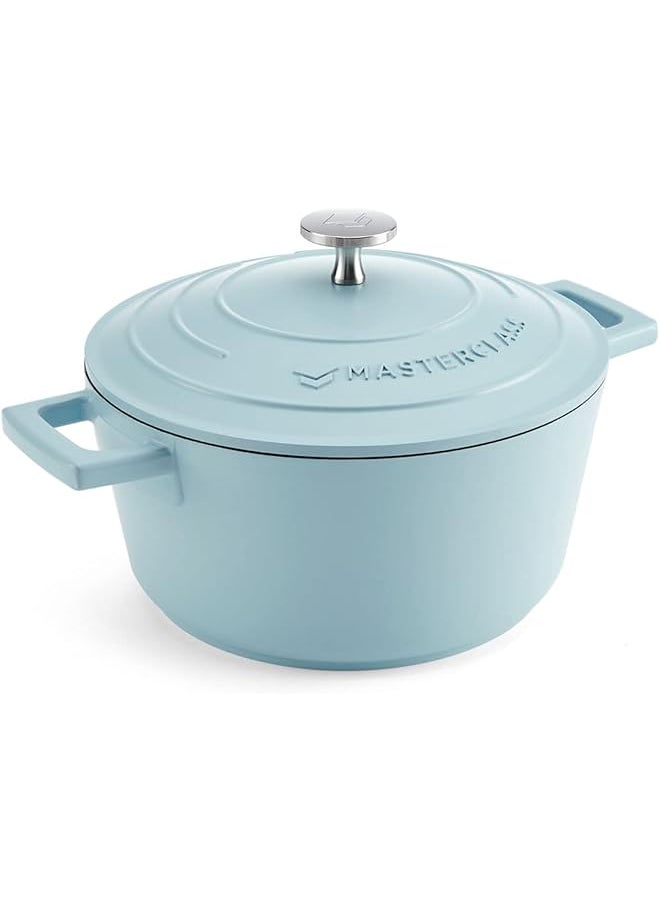 Master Class Small Casserole Dish With Lid 2.5L 20 Cm Lightweight Cast Aluminum Induction Hob And Oven Safe Sky Blue  - Image 1