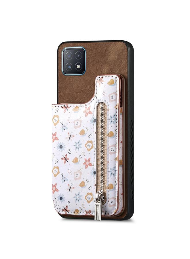 اس-توب جراب خلفي لهاتف OPPO A72 5G بتصميم كلاسيكي مع سحاب ومحفظة - Image 1
