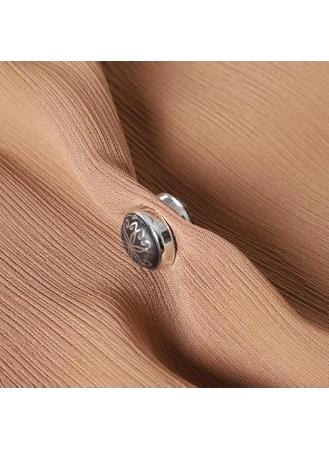 Magnetic Hijab Pins, Multicolor , Metal Scarf Magnets with Engraved Design, Strong Hold, No-Damage, 2 Piece Set - Image 5