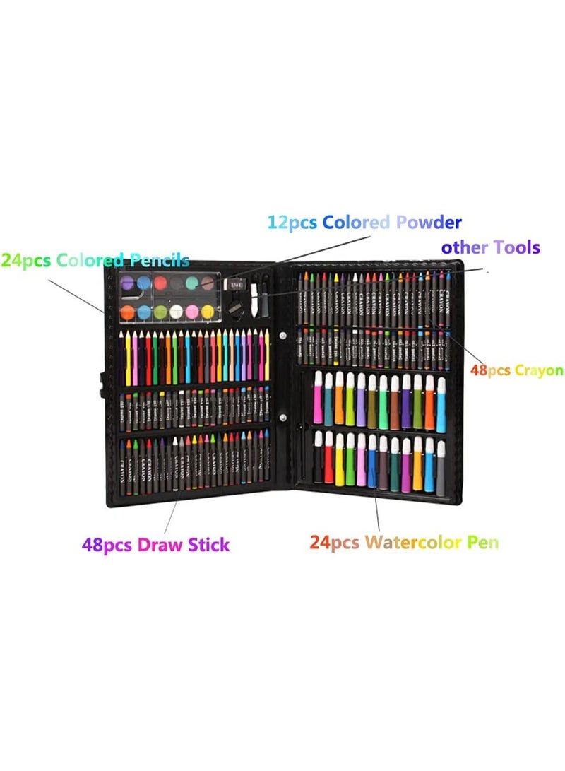 168 Piece Art Set,Painting & Drawing Supplies Kit with Portable Art Box,Oil Pastels, Crayons, Colored Pencils, Markers, Watercolor Cakes Inspiration & Creativity Coloring Art Set - Image 3