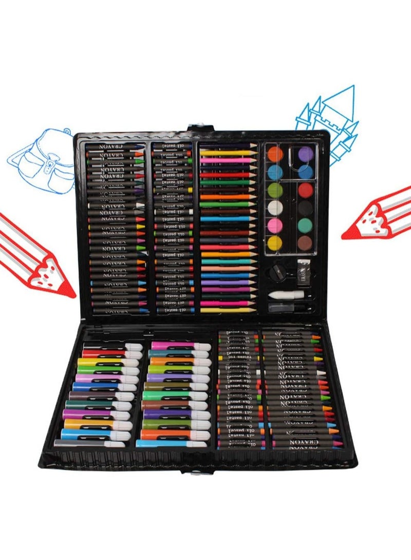 168 Piece Art Set,Painting & Drawing Supplies Kit with Portable Art Box,Oil Pastels, Crayons, Colored Pencils, Markers, Watercolor Cakes Inspiration & Creativity Coloring Art Set - Image 1