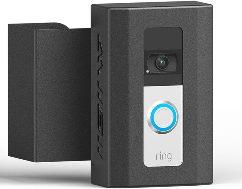 MIIGII Anti-Theft Doorbell Mount for Ring Doorbell 4/3/ 3 Plus/ 2/1, No Drill Adjustable Video Doorbell Cover Holder for Home Apartment Office Room, Waterproof Stainless Metal Made, Black - Image 1