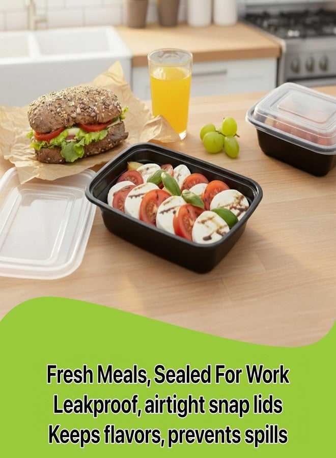 Pokanic Meal Prep Containers [10 Set] 24 oz with Lids, 1 compartment, Stackable, Reusable, Leakproof, Food Safe, Microwave, Freezer & Dishwasher Safe for Food Prep Storage Bento Box (10 Set, 24 oz) - Image 3