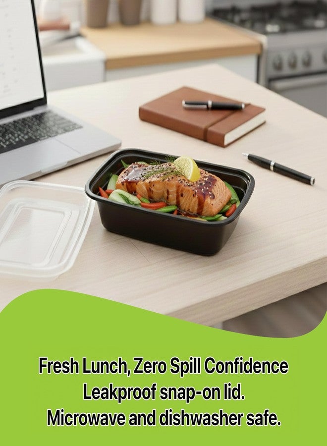 Pokanic Meal Prep Containers [10 Set] 24 oz with Lids, 1 compartment, Stackable, Reusable, Leakproof, Food Safe, Microwave, Freezer & Dishwasher Safe for Food Prep Storage Bento Box (10 Set, 24 oz) - Image 5