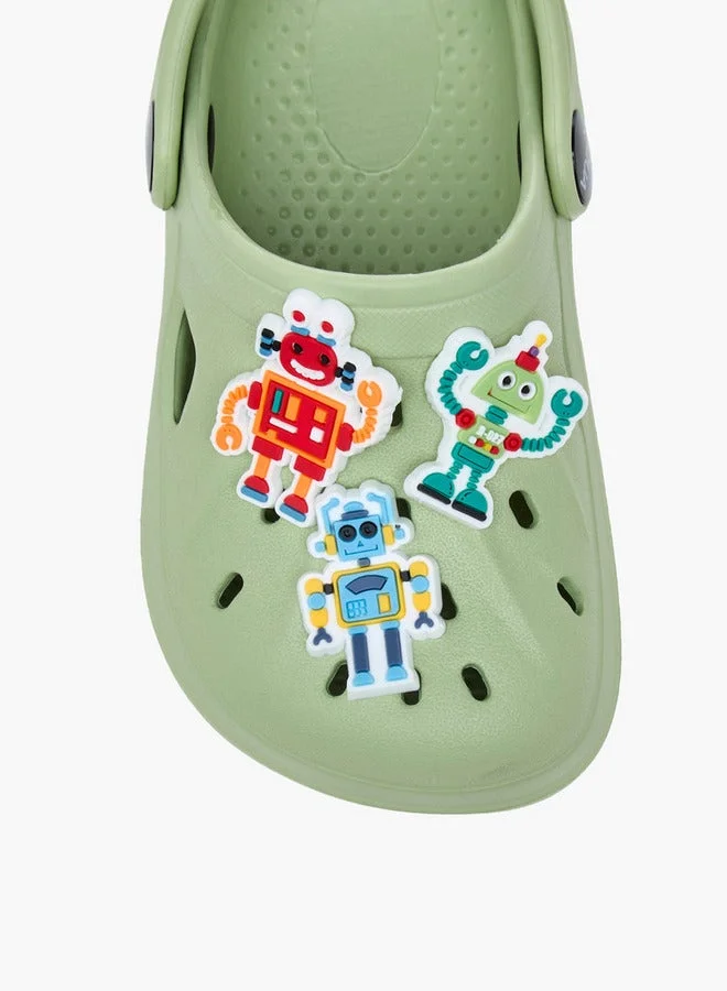 أكوا شبشب روبوت بتصميم مطرز مع حزام خلفي