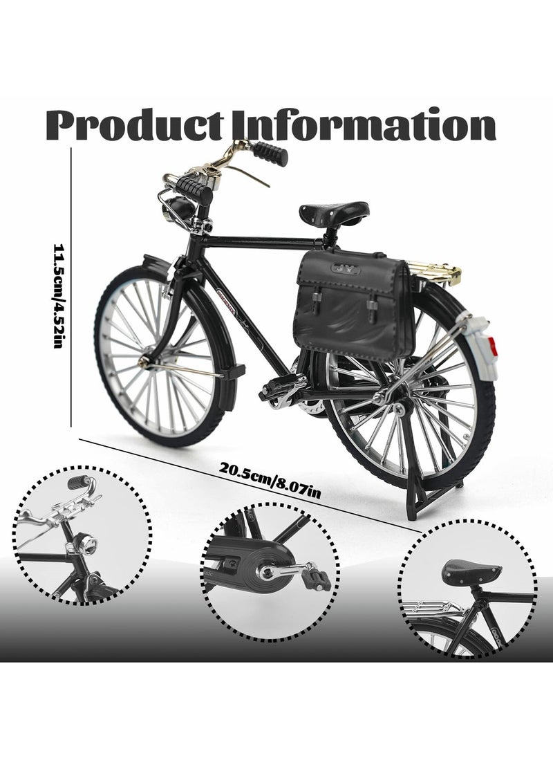 SYOSI Diy Retro Bicycle Model Ornament for Kids, 1 10 Simulation Mini Bicycle Model Scale Kit with Inflator and Briefcase, Finger Bike Decor for Home Office  - Image 4