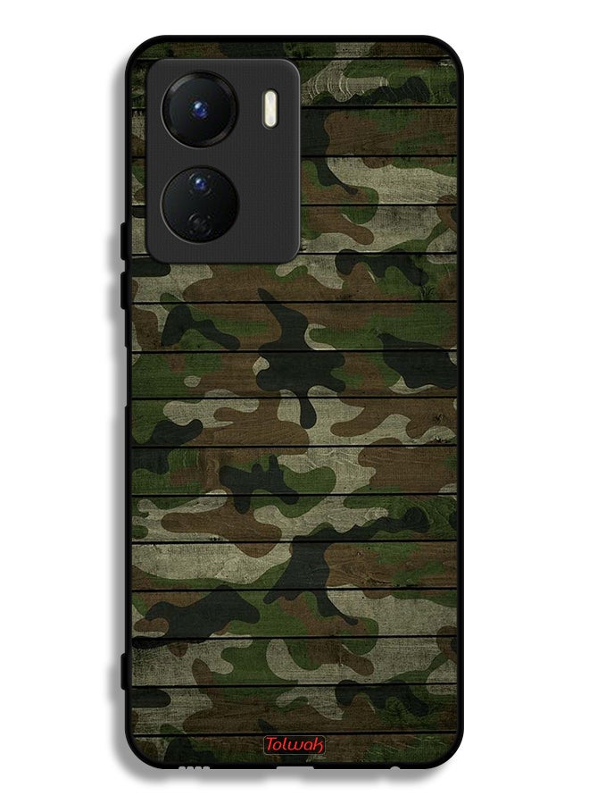 Tolwak Vivo Y16 Protective Case Cover Camouflage Wooden Pattern - Image 1