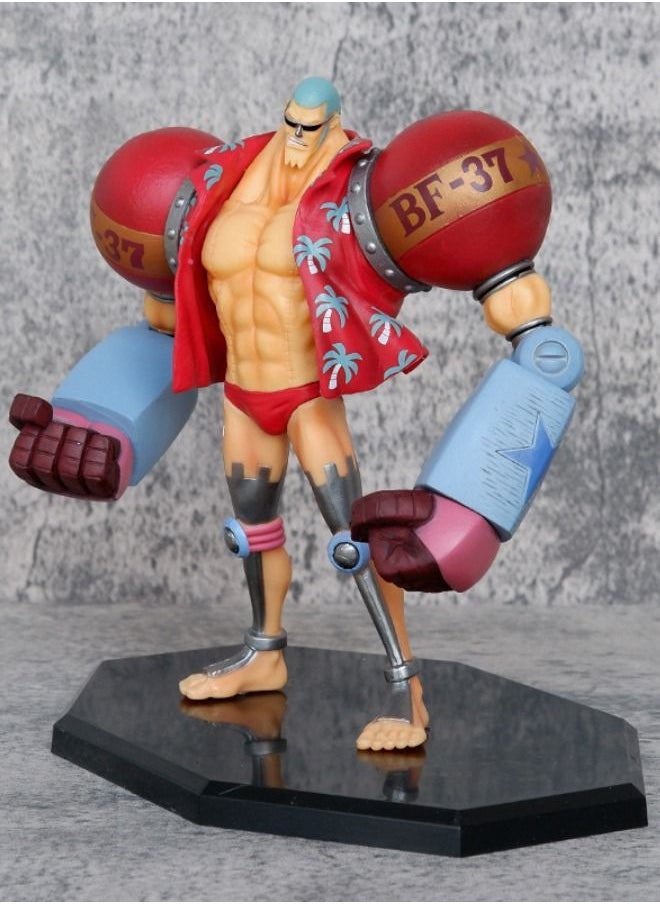 One Piece Anime One Piece Franky Action Figure with Base, Interchangeable Head Franky Model, Anime Figure Scene Statue, Anime Realistic Model Ornament, Super Collectible Model Statue Anime Figure Toy 19*17.5cm  - Image 3