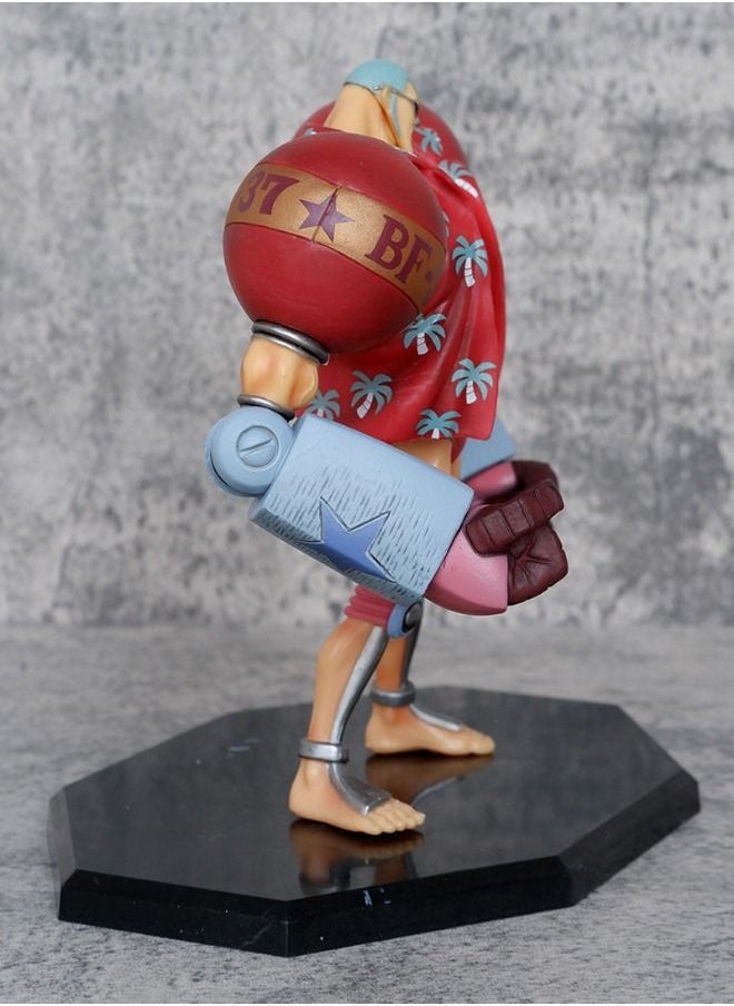 One Piece Anime One Piece Franky Action Figure with Base, Interchangeable Head Franky Model, Anime Figure Scene Statue, Anime Realistic Model Ornament, Super Collectible Model Statue Anime Figure Toy 19*17.5cm  - Image 4