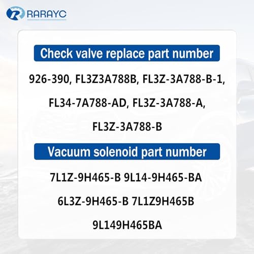 RARAYC 7L1Z9H465B Vacuum Solenoid Valve Compatible with Ford F150 20152020 Expedition Lincoln Navigator 2018 with FL3Z3A788B Check Valve Combo Kit 4X4 4WD - Image 5