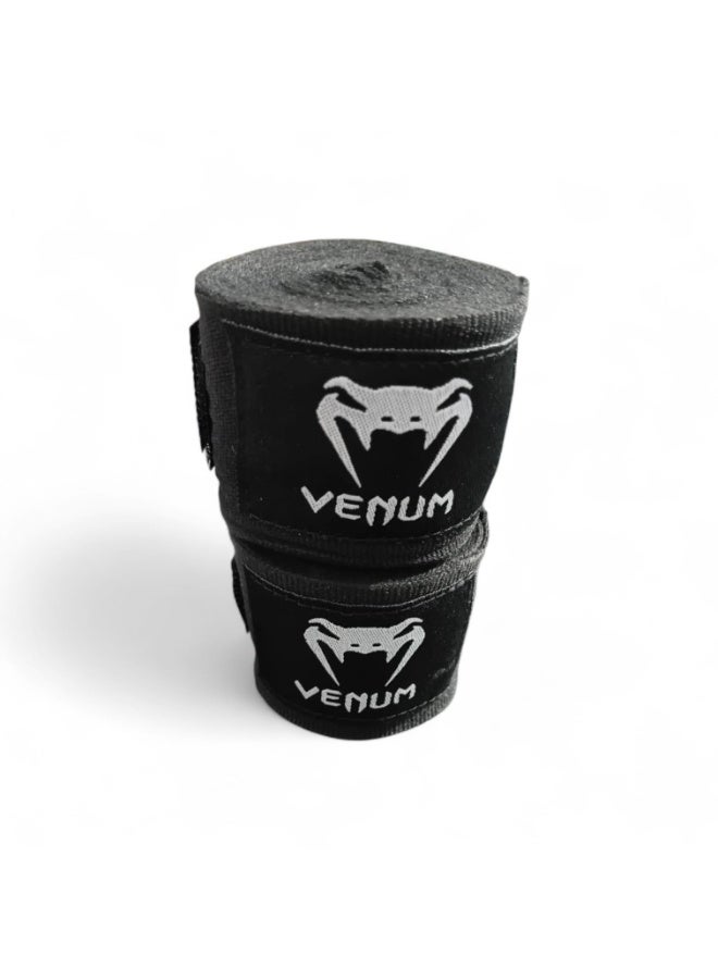 ​أربطة يد للملاكمة والفنون القتالية من Venum - حماية ممتازة للمعصم والمفاصل -5 m- أسود