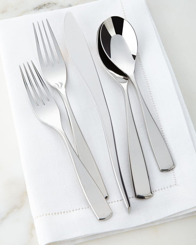 Nambe nambe 45 Piece Flatware Set 1810 Mirror Stainless Steel Silverware Cutlery Set Designed for Home Hotel or Restaurants Service for 8 and a 3pc Hostess Utensil Set Dishwasher Safe 7570 - Image 5