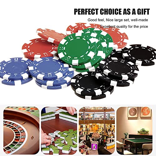 CUNHUY 11.5 Gram Bulk Chip Accessories, 10 Pcs Professional Poker Chip, Casino Poker Chips, Clay Composite Casino Poker Chips for Casino Card Games Texas Holdem Blackjack Gambling (Green) - Image 3