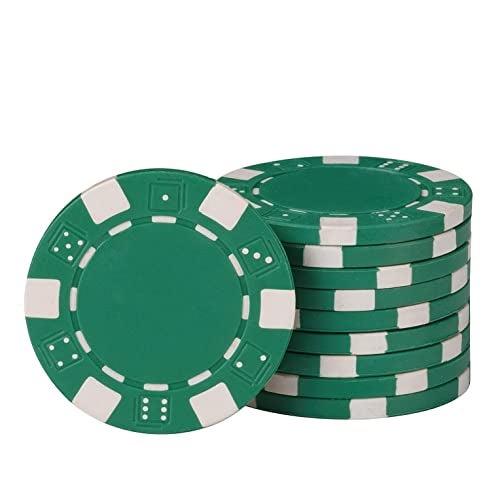 CUNHUY 11.5 Gram Bulk Chip Accessories, 10 Pcs Professional Poker Chip, Casino Poker Chips, Clay Composite Casino Poker Chips for Casino Card Games Texas Holdem Blackjack Gambling (Green) - Image 1