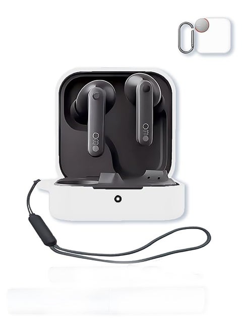 Silicone Protective Case Cover for CMF Nothing Buds Pro2 with Keychain (White)