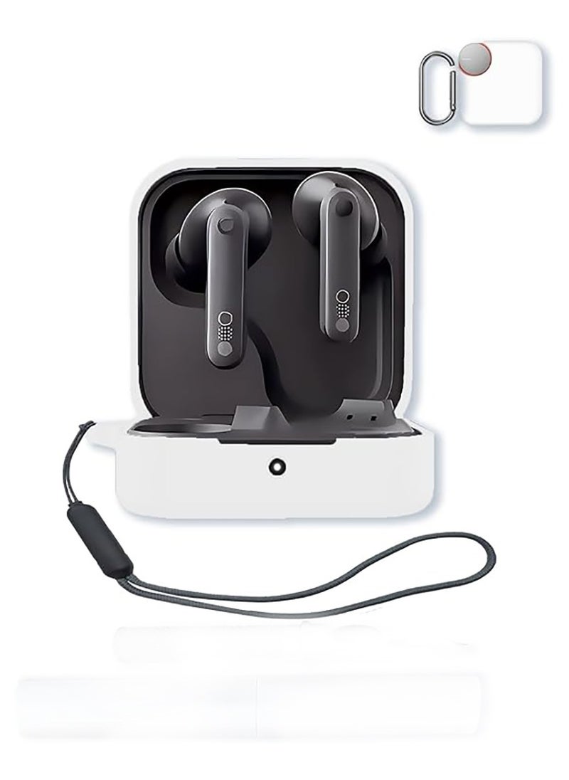 Generic - Silicone Protective Case Cover for CMF Nothing Buds Pro2 with Keychain (White) - Image 1