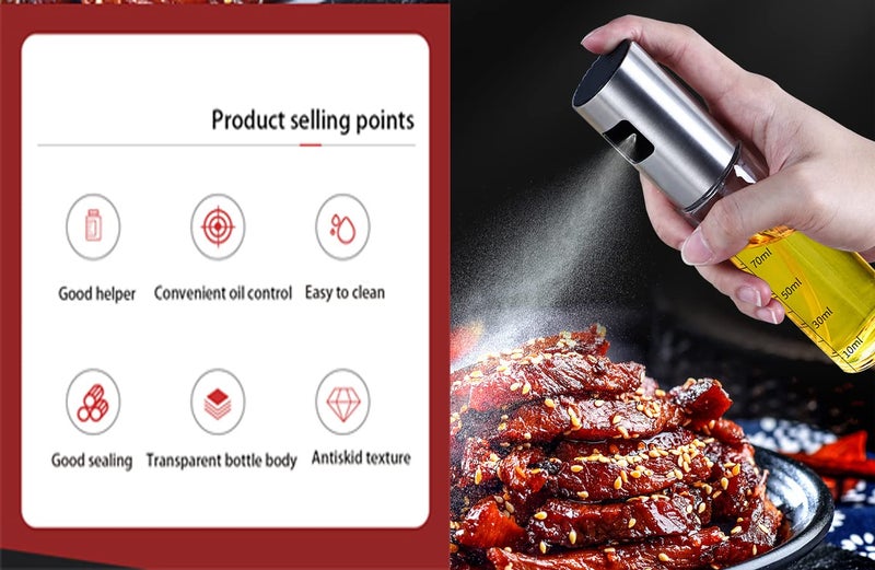 NIKKIER Oil Sprayer for Cooking,100ml Olive Oil Spritzer,Oil Sprayer for Air Fryer, Salad,BBQ,Roasting - Image 5