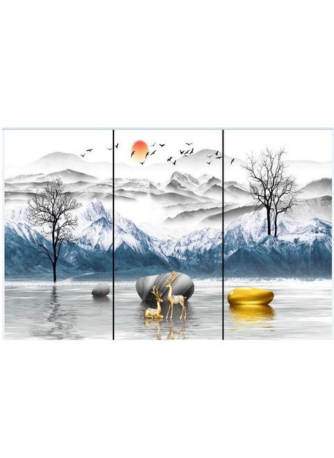 Tableau Wall Hanging High-quality digitally printed wall-mounted poster with a scratch-resistant and color-protective coating - 3pcs Multi color