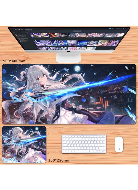 No Overlock Honkai Impact 3 Mouse Pad Extra Large Animation Kiana Dem Lisa Alicia Two-Dimensional Notebook-Color:100x50cm Thickness 3mm-Pattern:Rhythm Of The Realm