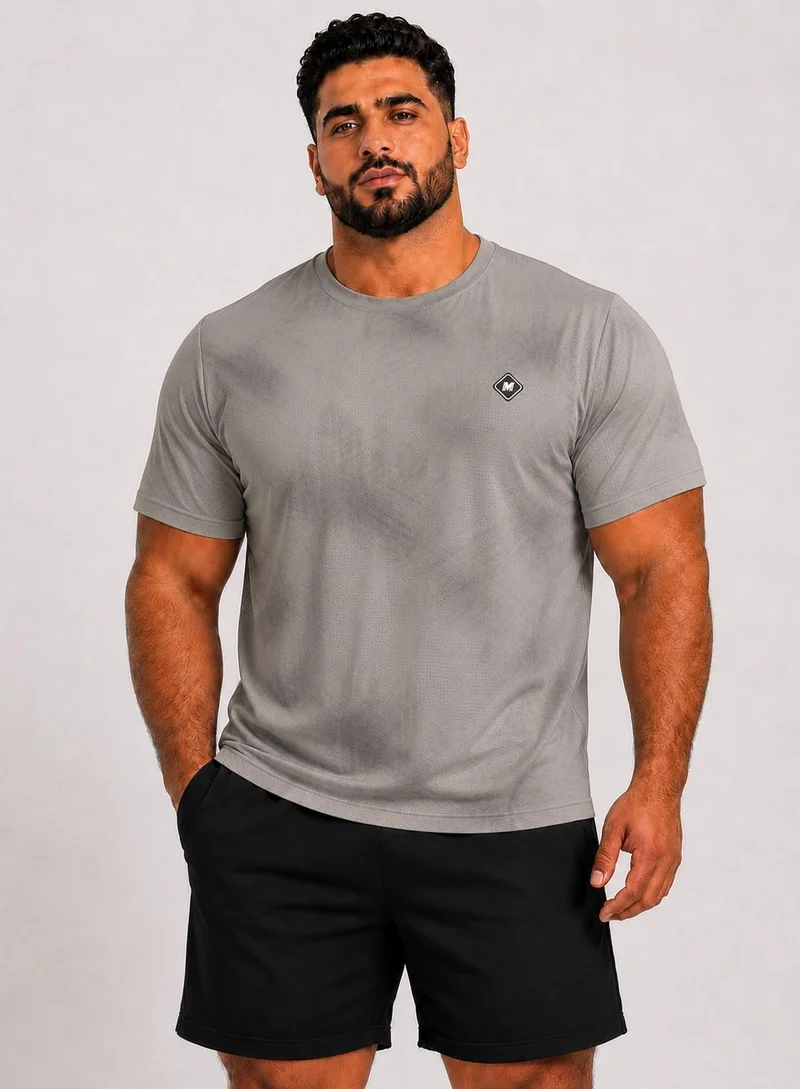 Men's Plus Size Training Short Sleeve T-Shirt Grey