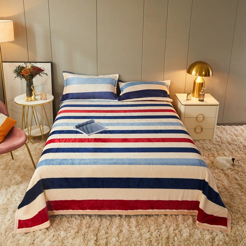 Flannel Blanket, Cloud Mink Velvet Blanket, Coral Velvet Quilt, Double-Sided Fleece-Lined Winter Bedspread, Ultra-Soft - Image 1