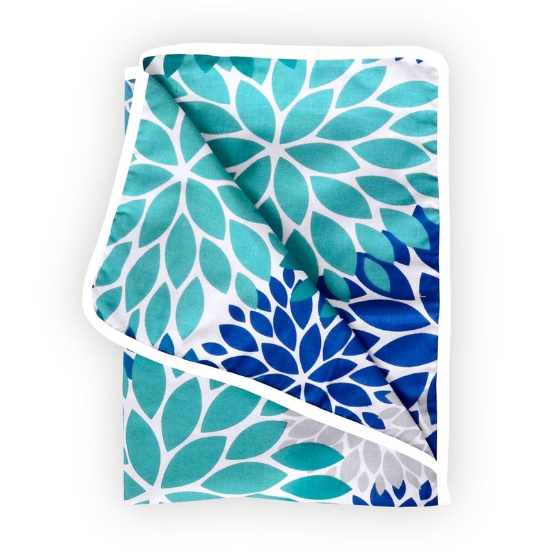 Divine Casa Floret 100 Cotton Single Kids Dohar 120 GSM Soft Lightweight Throw Blanket Cozy Breathable Bedding AllSeason Comfort 140 x 100 CM Blue Aqua