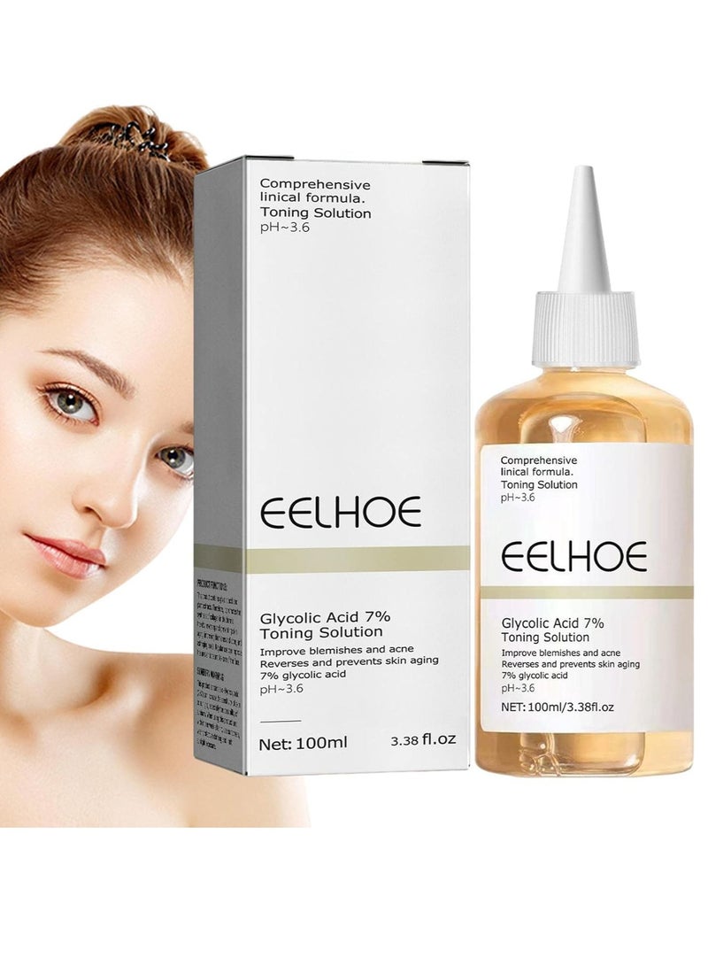 EELHOE Glycolic acid 7% toning solution common acne remover lifting firming wrinkles glowing facial skin care glycolic acid toner  - Image 1