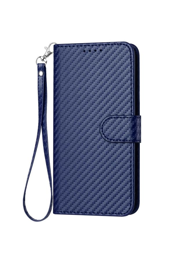 S-TOP Case For OPPO A53 4G/A32 4G/A53s 4G/A33 4G YX0070 Carbon Fiber Buckle Leather Phone Case with Lanyard - Image 2