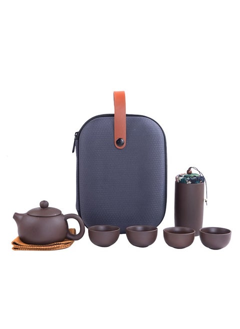 Chinese Kung Fu Portable Handmade Ceramic Zisha Tea Cup All-in-One Gift Set