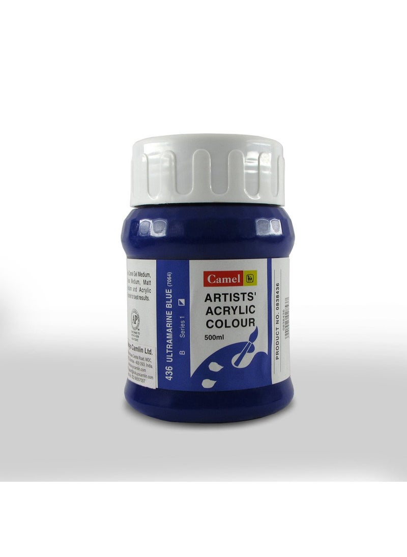 camel Camlin Kokuyo Artist Acrylic Colour 500 ml Series 1 Ultramarine (Blue) 