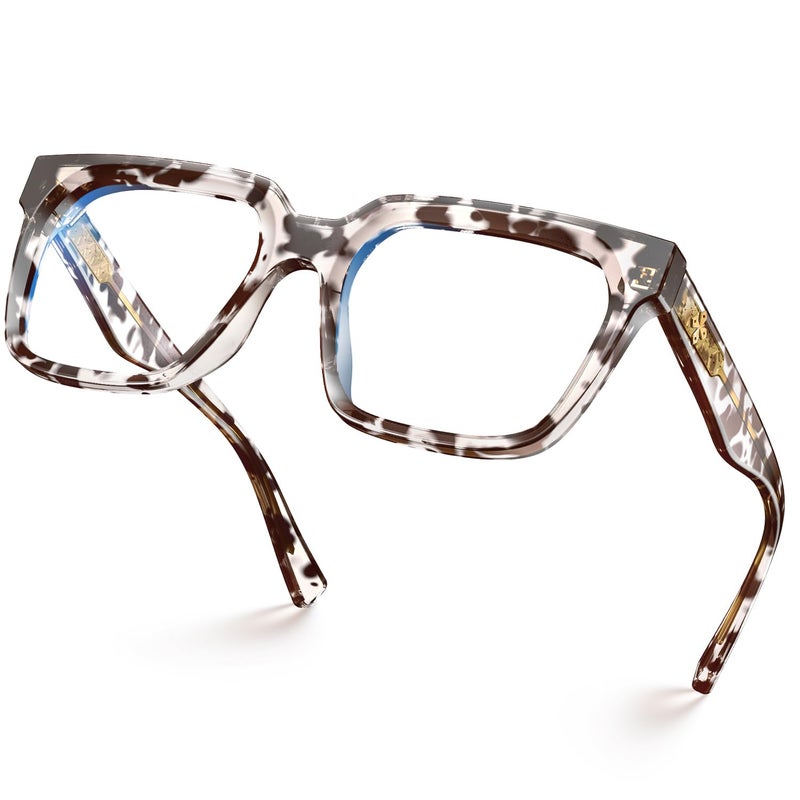 VISOONE Rectangle TR90 Blue Light Blocking Glasses Computer Eyewear with Preppy Look for Women and Men Cougar