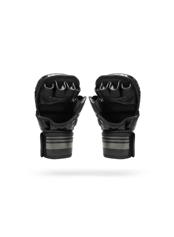 Sanabul Core 7oz MMA Gloves for Men & Women, Hybrid MMA Martial Arts, Sparring Grappling Training, Padded Kick Boxing Gloves, Black/Silver - Image 3