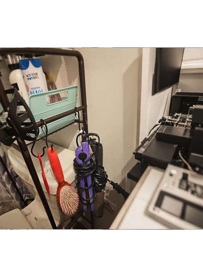 خطافات حديدية ثقيلة من الحديد الزهر بقفل أمان، أسود، 6 قطع، مقاوم للصدأ، تركيب على الحائط - Image 3