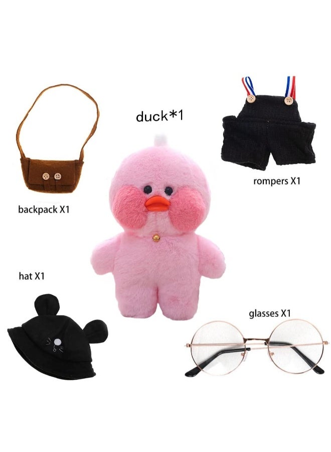 Duck Stuffed Animal Toy Yellow Duck Stuffed Animal Toy Soft Plush Toy for Kids Girls DIY Hugglable Plush Toy with Cute Hat and Costume Best Gifts for Duckling with Glasses 12inch 30cm  - Image 4
