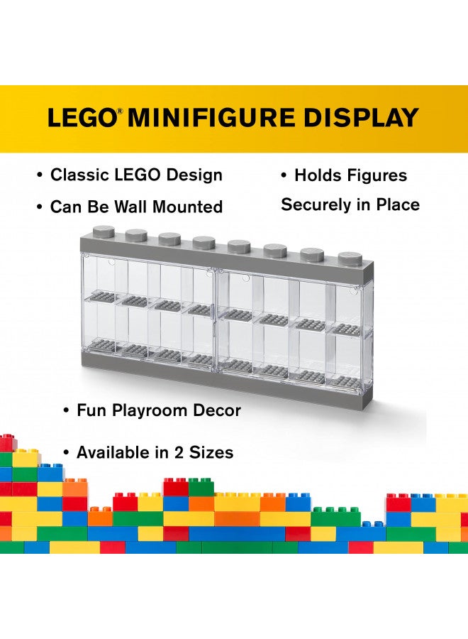 Room Copenhagen Room Copenhagen, Lego Minifigure Display Case - Stackable Storage Container for Desktop or Wall Mounting - 15.04 x 7.24in - 8 Stud, Medium Stone Grey - Holds 16 Standard Brick People  - Image 2