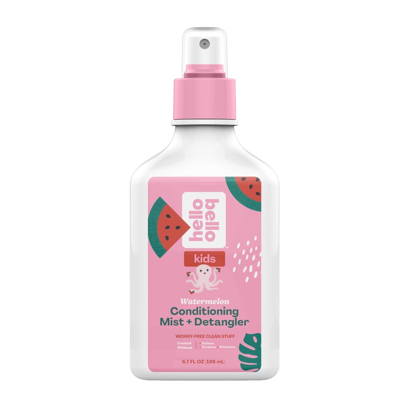 Hello Bello Kids Conditioning Mist and Detangler, Hypoallergenic Non-Greasy Leave-in Conditioning Spray, Vegan and Cruelty-Free, Watermelon Scented, 6.7oz - Image 1