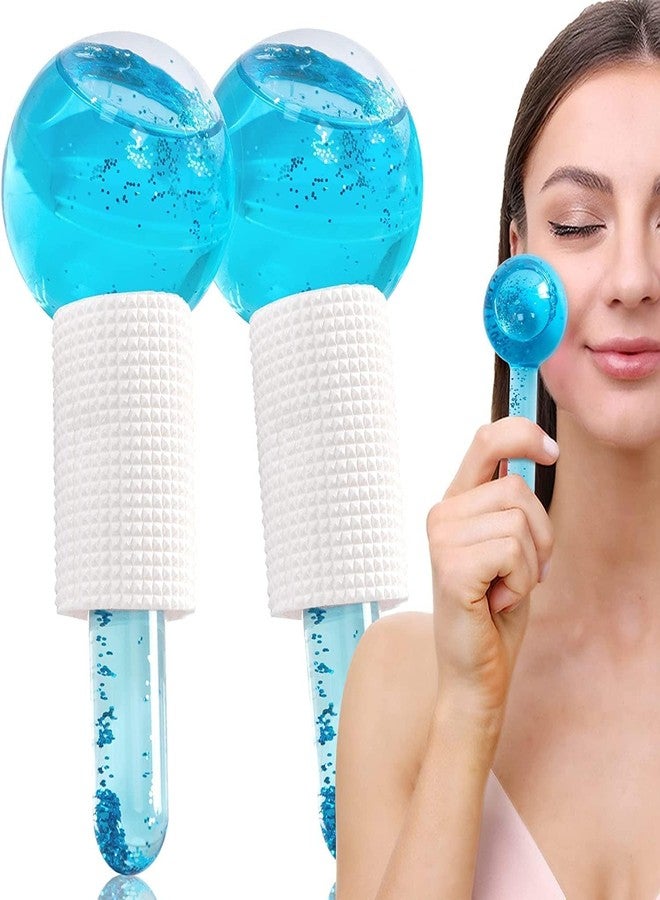 Fennec Mart Facial Ice Globe Roller Ball Cooling Face Massage Tool for Puffiness, Eye Bags, Wrinkles & Anti-Aging Soothing Cryo Face Roller for Firming & Glowing Skin (Blue) - Image 1