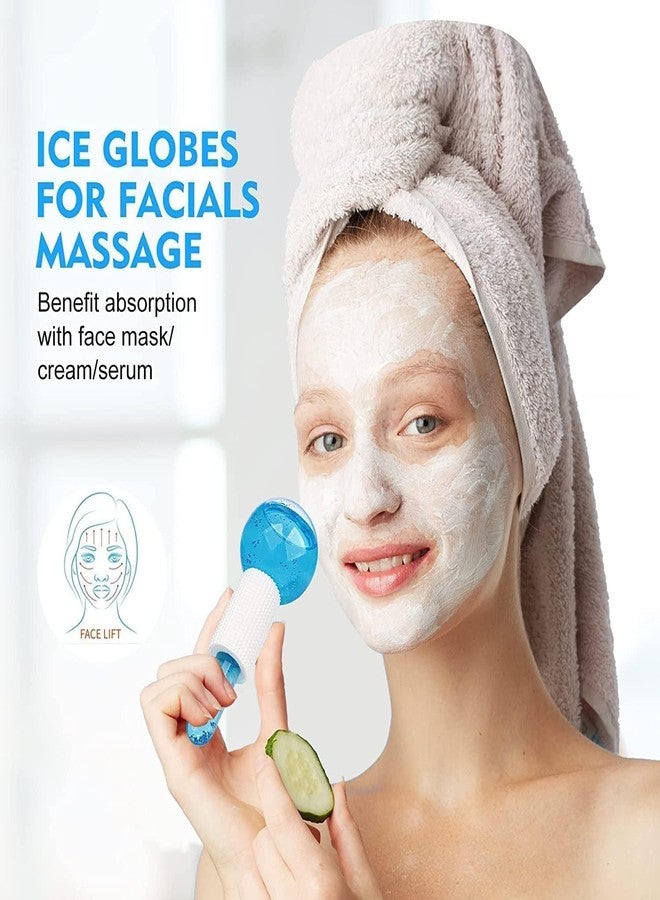 Fennec Mart Facial Ice Globe Roller Ball Cooling Face Massage Tool for Puffiness, Eye Bags, Wrinkles & Anti-Aging Soothing Cryo Face Roller for Firming & Glowing Skin (Blue) - Image 2