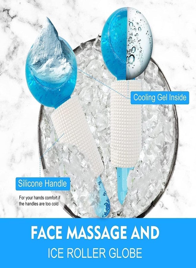Fennec Mart Facial Ice Globe Roller Ball Cooling Face Massage Tool for Puffiness, Eye Bags, Wrinkles & Anti-Aging Soothing Cryo Face Roller for Firming & Glowing Skin (Blue) - Image 3