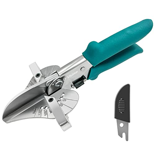 OSHINE O’Shine Miter Shears for Angular Cutting Molding Crafting,Shoe Molding Cutter Tool,45-135 Degree Multi Angle Trim Cutter Hand Tool for Soft Wood PVC, an Extra Blade with Sheath Included - Image 1