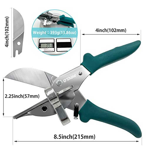 OSHINE O’Shine Miter Shears for Angular Cutting Molding Crafting,Shoe Molding Cutter Tool,45-135 Degree Multi Angle Trim Cutter Hand Tool for Soft Wood PVC, an Extra Blade with Sheath Included - Image 5