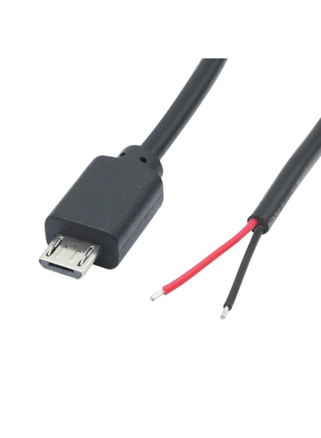 Maixbomr Short Micro USB Male 2 Pin Bare Wire,30cm/11.8in Micro USB to Open End Pigtail Power Cable Easy Soldering,Micro USB 22AWG 3A for Micro USB Equipment Installed or Replace Repair DIY Cable(4Pcs) - Image 2