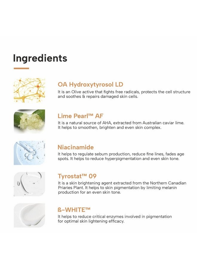 ديرماتوتش باي باي كريم التصبغات || كريم مضاد للتصبغ للنساء/الرجال مع النياسيناميد الأبيض والليمون اللؤلؤي Oa Hidroxitirosol Ld & Tyrostat 19G - Image 4