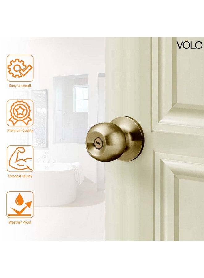 Volo مقبض باب الحمام VOLO بدون قفل مفتاح - مقبض دخول داخلي لغرفة النوم/الحمام (تشطيب عتيق) - Image 3