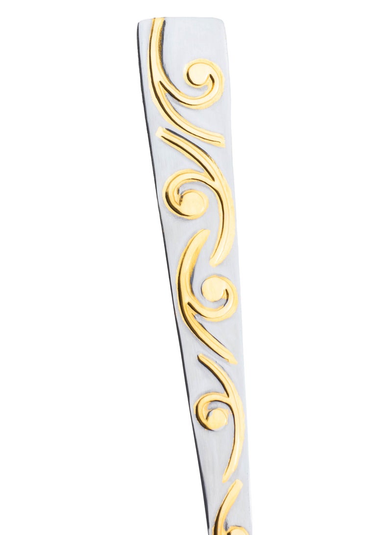 Hic 6-Piece Stainless Steel Dinner Fork Set Silver With Gold - Image 2