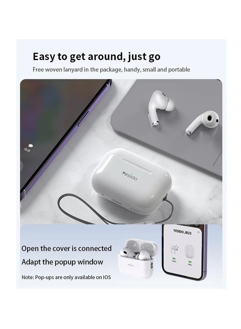 Yesido JB23 Lightning Wireless Charging Bluetooth V5.3 JL6973 Reduced Version TWS Earphone - White - Image 5